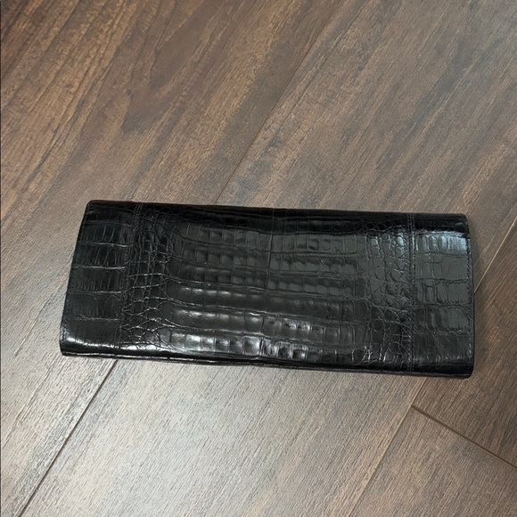 Nancy Gonzalez Black Crocodile Embossed Clutch - Picture 3 of 13